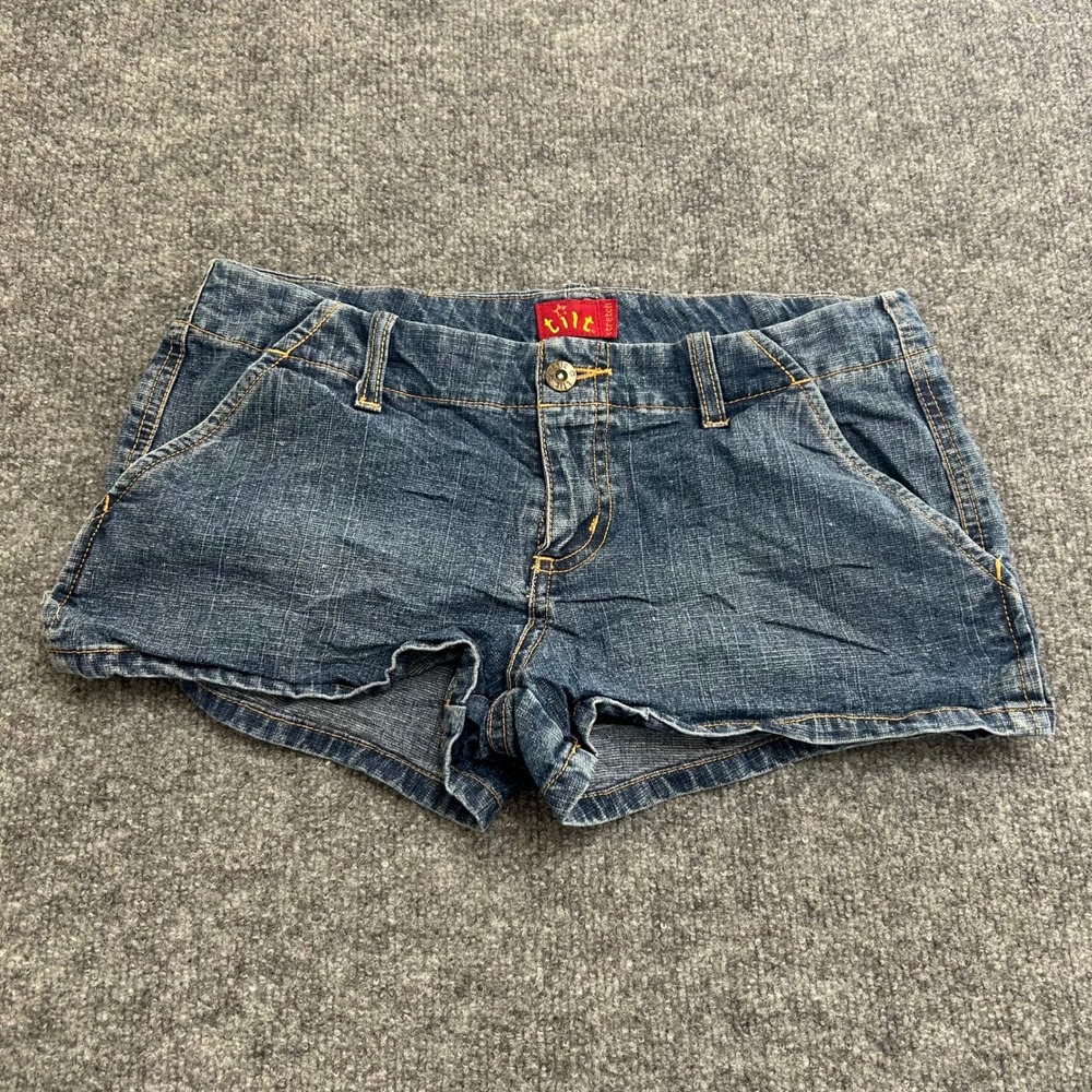 Tilt Denim Shorts Womens Size 7 Blue Low Rise Stretch Mini Casual Dark Wash